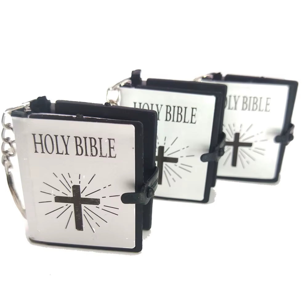 4Cm Miniature Holy Bible Keychain - Religious Souvenir for Christians on the Go