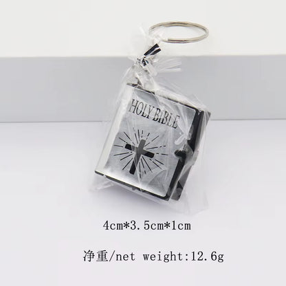 4Cm Miniature Holy Bible Keychain - Religious Souvenir for Christians on the Go