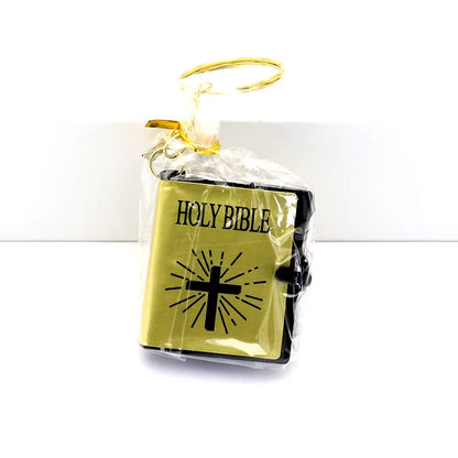 4Cm Miniature Holy Bible Keychain - Religious Souvenir for Christians on the Go