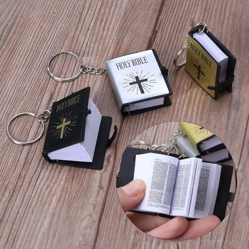 4Cm Miniature Holy Bible Keychain - Religious Souvenir for Christians on the Go