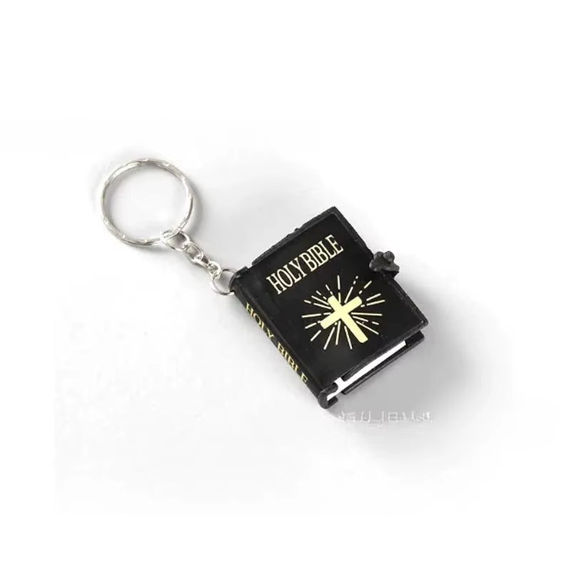 4Cm Miniature Holy Bible Keychain - Religious Souvenir for Christians on the Go